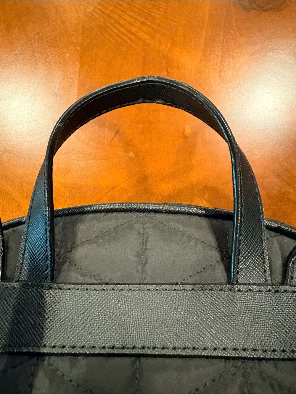 kate spade Black Quilted Med. Backpack, great condition